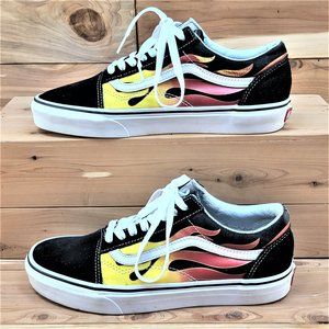 Old Skool Vans Flames Men's Size 8 Womens 9.5